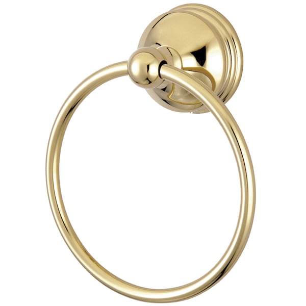Vintage Towel Ring, Polished Brass